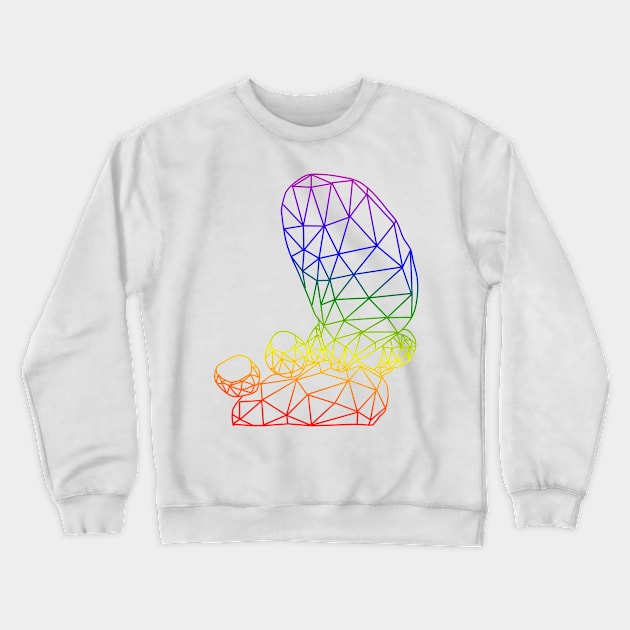 Geometric Prickly Pear Cactus Rainbow Gradient Outline Crewneck Sweatshirt by nineteeneightysax